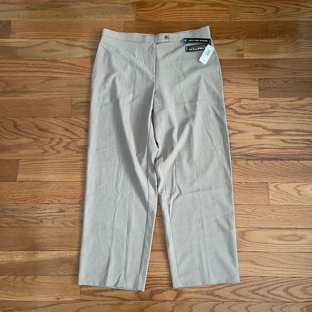 Briggs New York Womens 16P Stretch Pants Wheat Casual Straight Leg NWT
